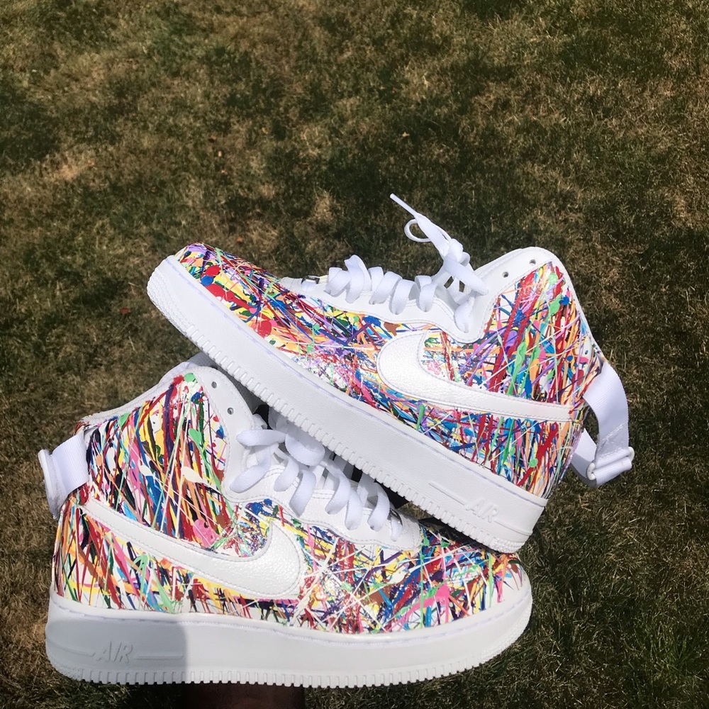 Custom Air Force One Splatter AF1 High Splattered